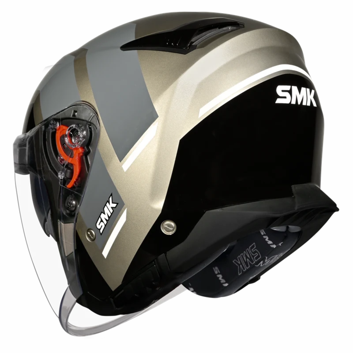 SMK GTJ Rover GRPS GL662 Half Face Helmet - Gloss Grey Black - SMK