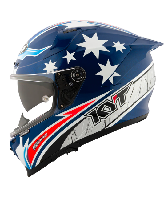 KYT Striker 2V Brock Parkes Replica Helmet - Gloss Blue White