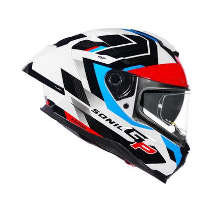 Korda Sonic GP Flash Helmet - White Red Blue