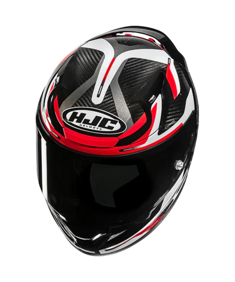 HJC Rpha 12 Xentra Carbon Fiber MC1 Helmet (ECE 22.06) - Black Red