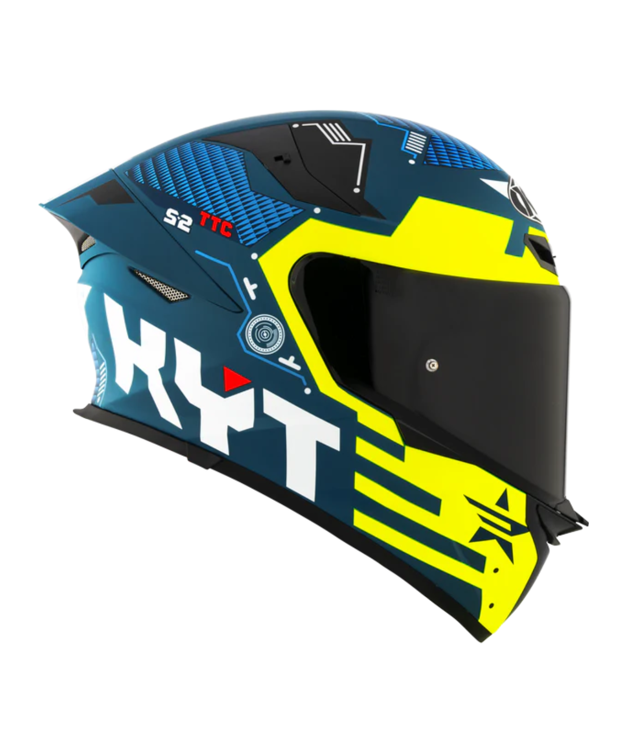 KYT TT-Revo Fuselage Helmet - Matt Yellow Blue