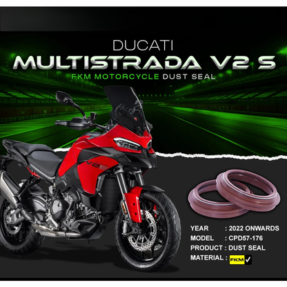 Crank1 Fork Dust Seal FKM for Ducati Multistrada V2 S (2022 Onwards)