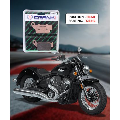 Crank1 Fully Sintered H2 Series Brake Pads for Indian Scout Classic (2017-2021)