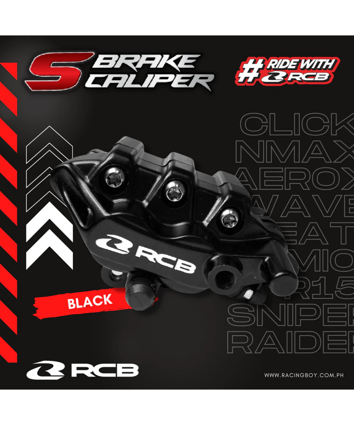 RCB Brake Caliper NMAX (F) S Series 01BC017B – Black - RCB
