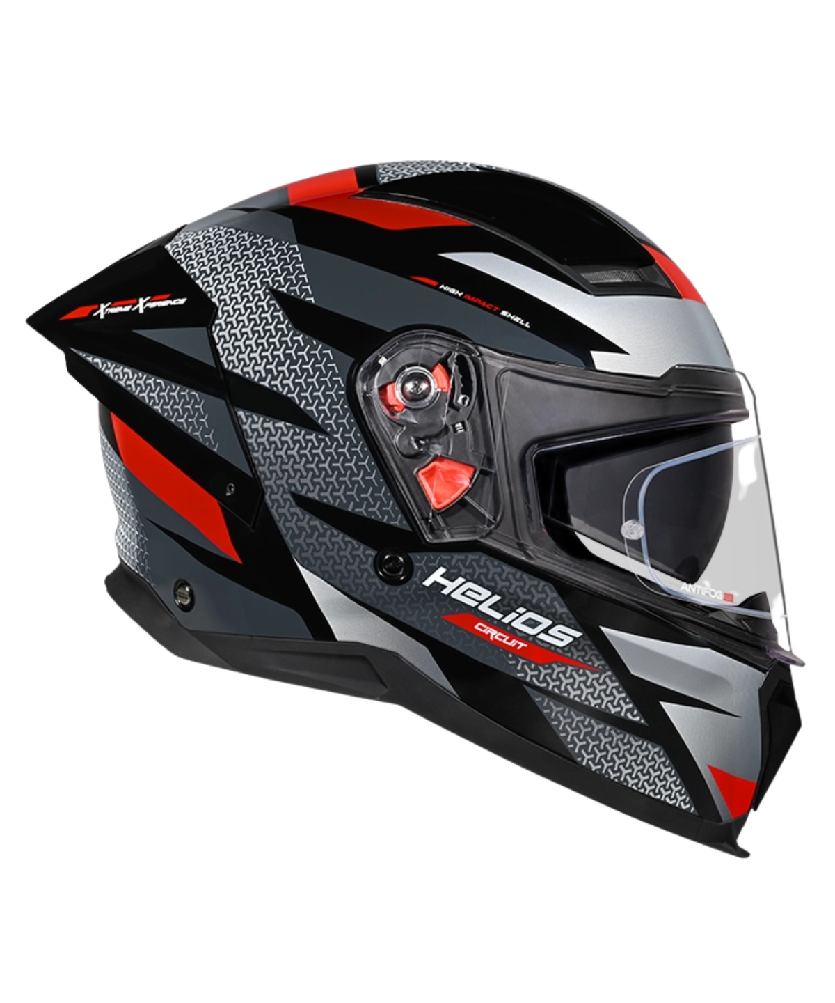 Studds Helios D2 Circuit Decor Graphics Helmet - Gloss Black Red N2 - Studds