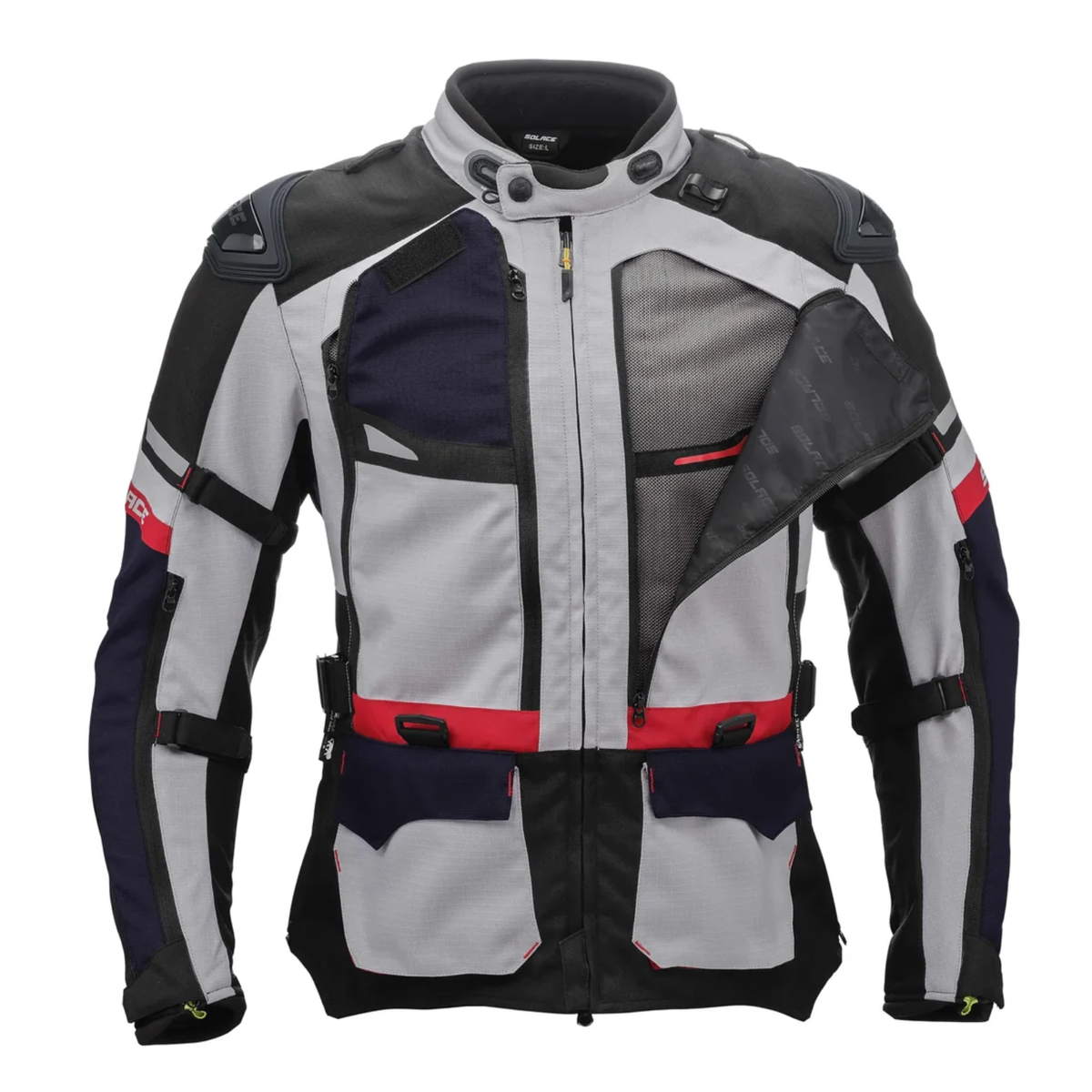 Solace Furious V4.0 Touring Jacket - Grey Black Red