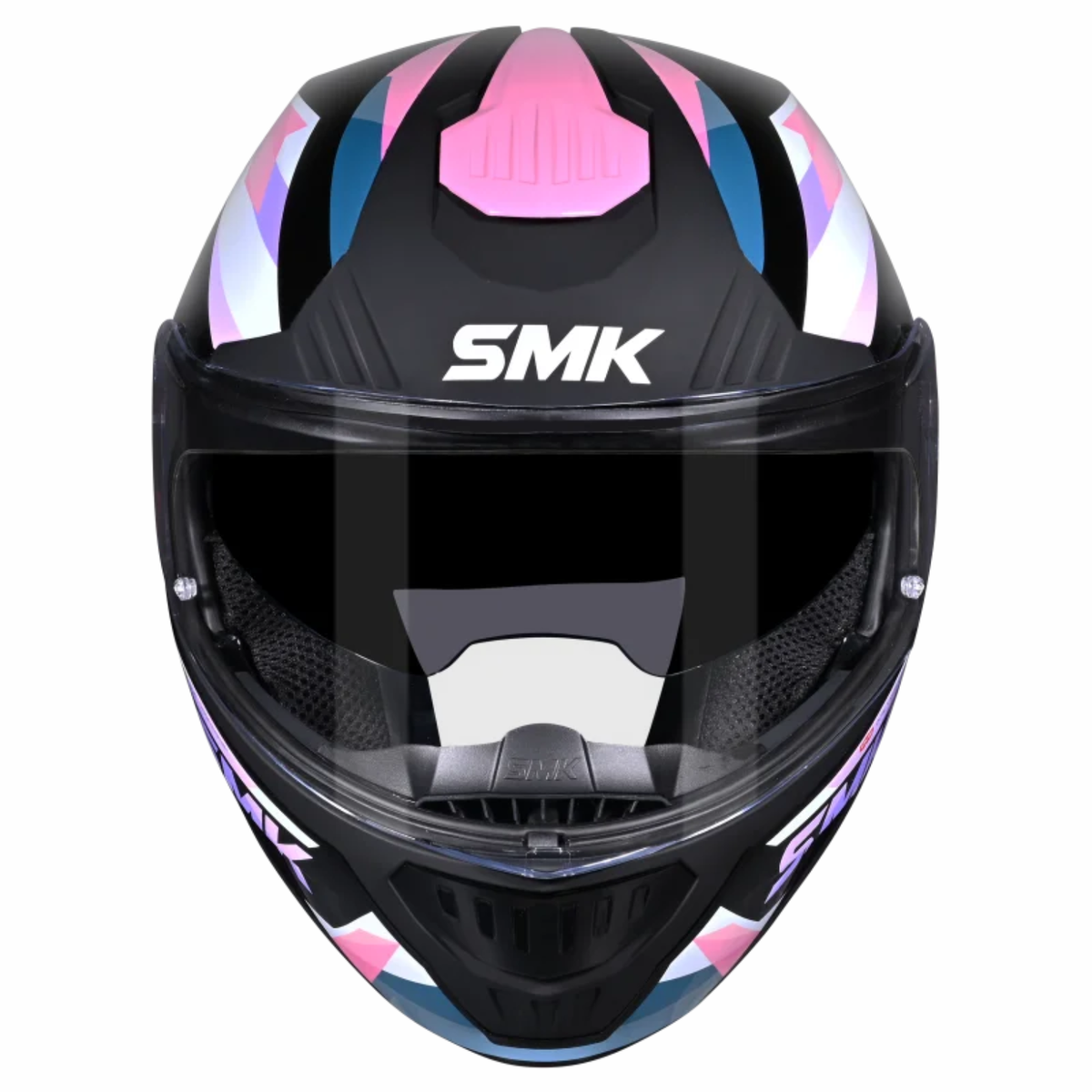 SMK Gullwing Charger GL219 Flip Up Helmet - Gloss Black Pink White - SMK