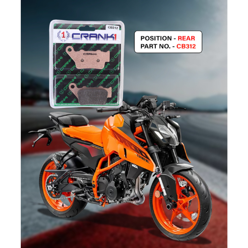Crank1 Fully Sintered H2 Series Brake Pads for KTM Duke 390 (2014 Onwards)