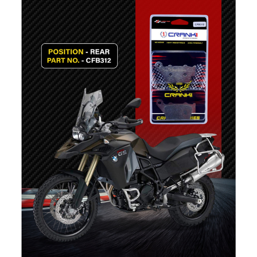 Crank1 Carbon Brake Pads for BMW F800GS Adventure (2013-2016)