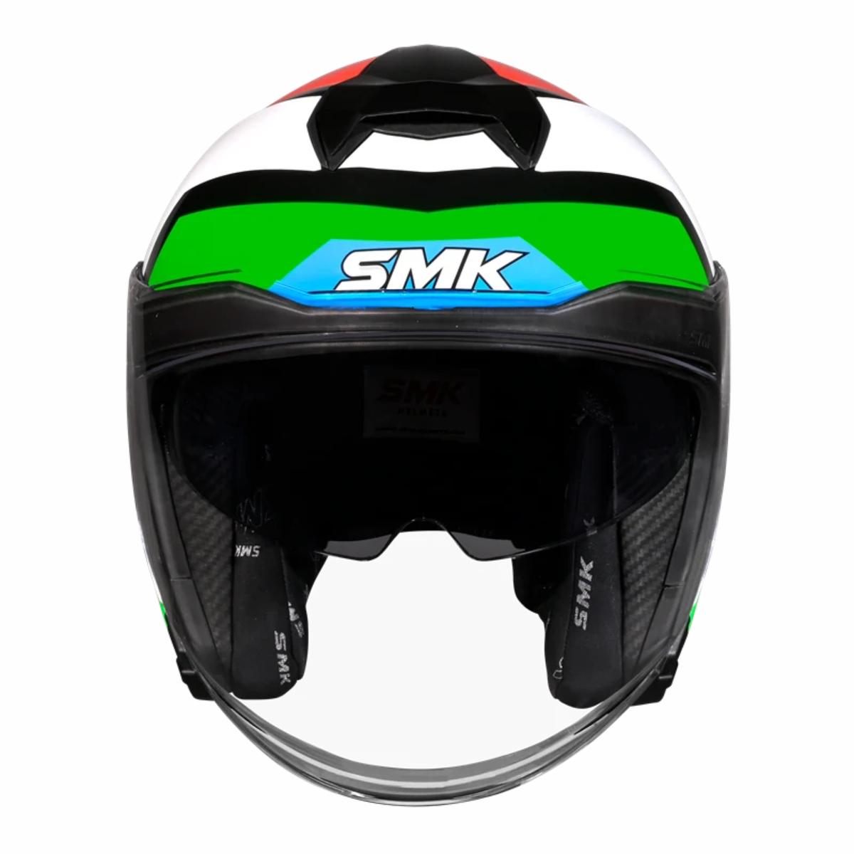 SMK GTJ Rover GRPS GL283 Half Face Helmet - Gloss Green Red White - SMK