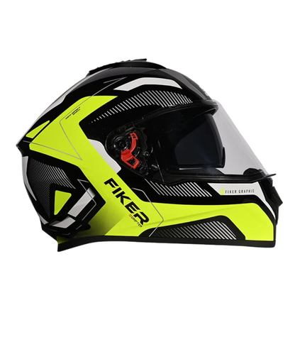 Studds Drifter D5 Fiker Decor Graphics Helmet - Gloss Black Yellow N5