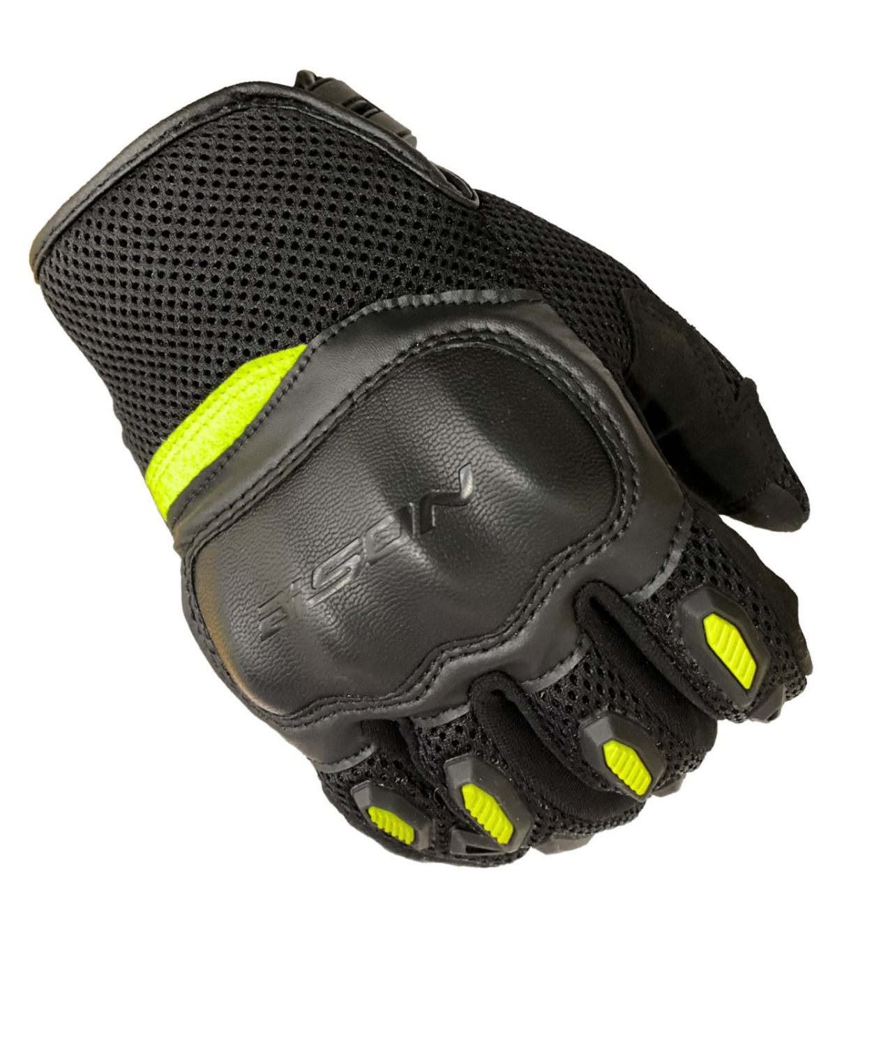 Bison ProGear Acer Riding Gloves - Black Yellow Neon
