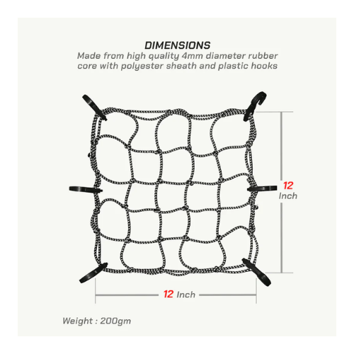 Viaterra Reflective Bungee Tie Down Net (12" X 12")