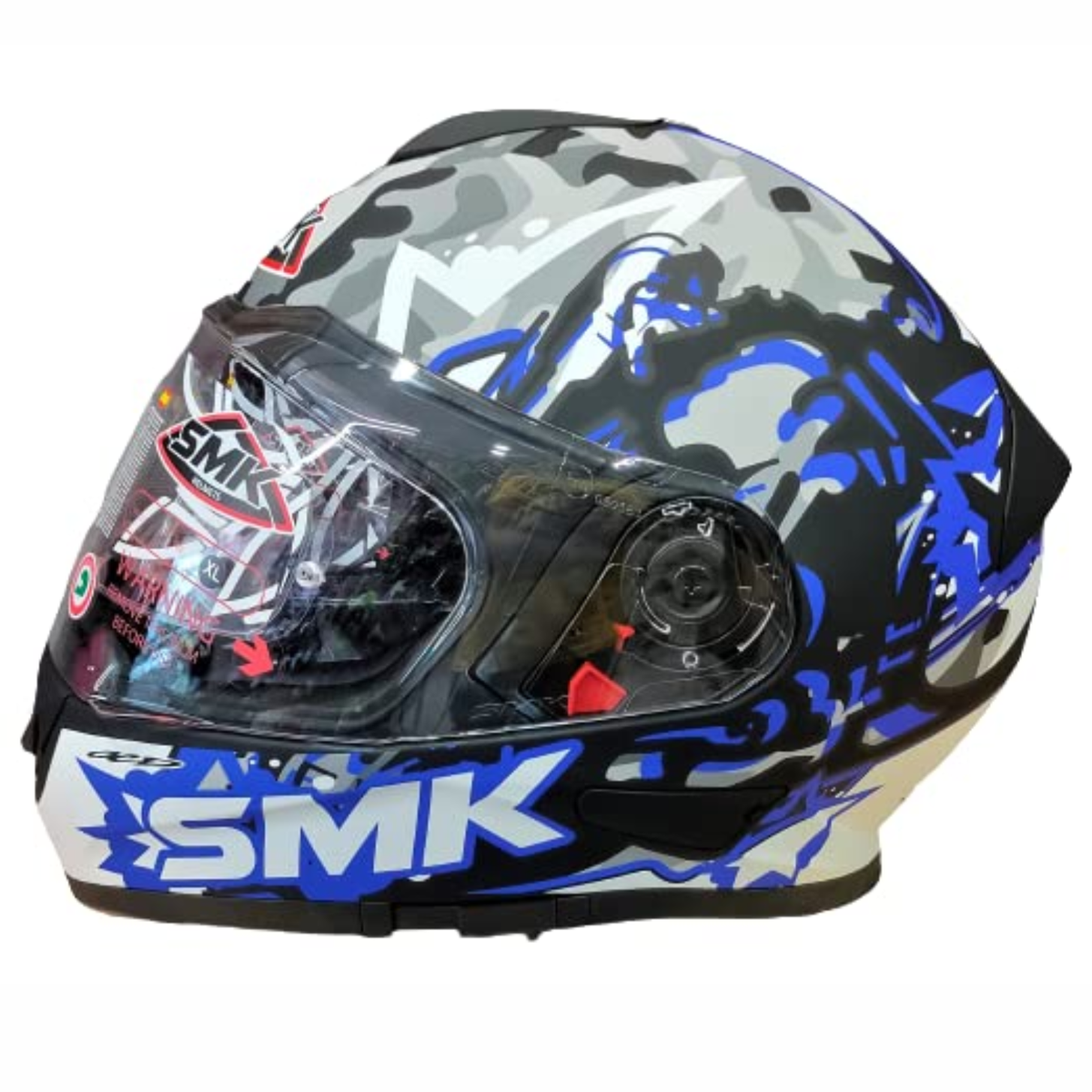 SMK Twister Attack Full Face Helmet MA256 Matt Blue Black - SMK