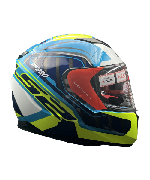 LS2 FF320 Stream Evo Letails Helmet - Blue Hi-Viz Yellow