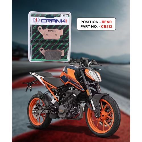Crank1 Fully Sintered H2 Series Brake Pads for KTM Duke 200 (2012 Onwards)