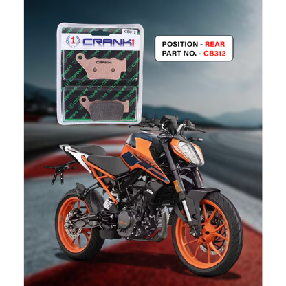 Crank1 Fully Sintered H2 Series Brake Pads for KTM Duke 200 (2012 Onwards)