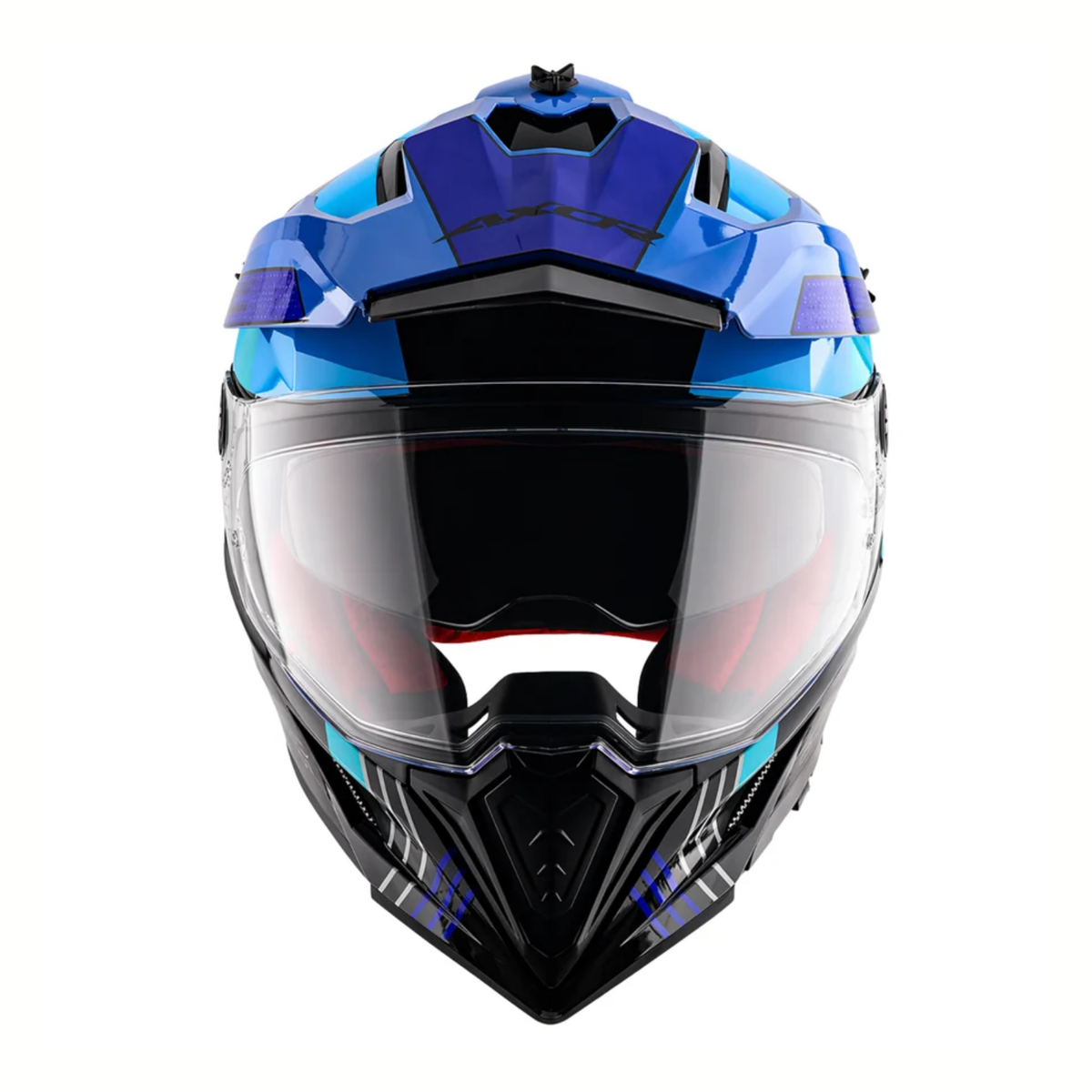 Axor X-Cross Dual Visor Gambling Helmet - Black Blue