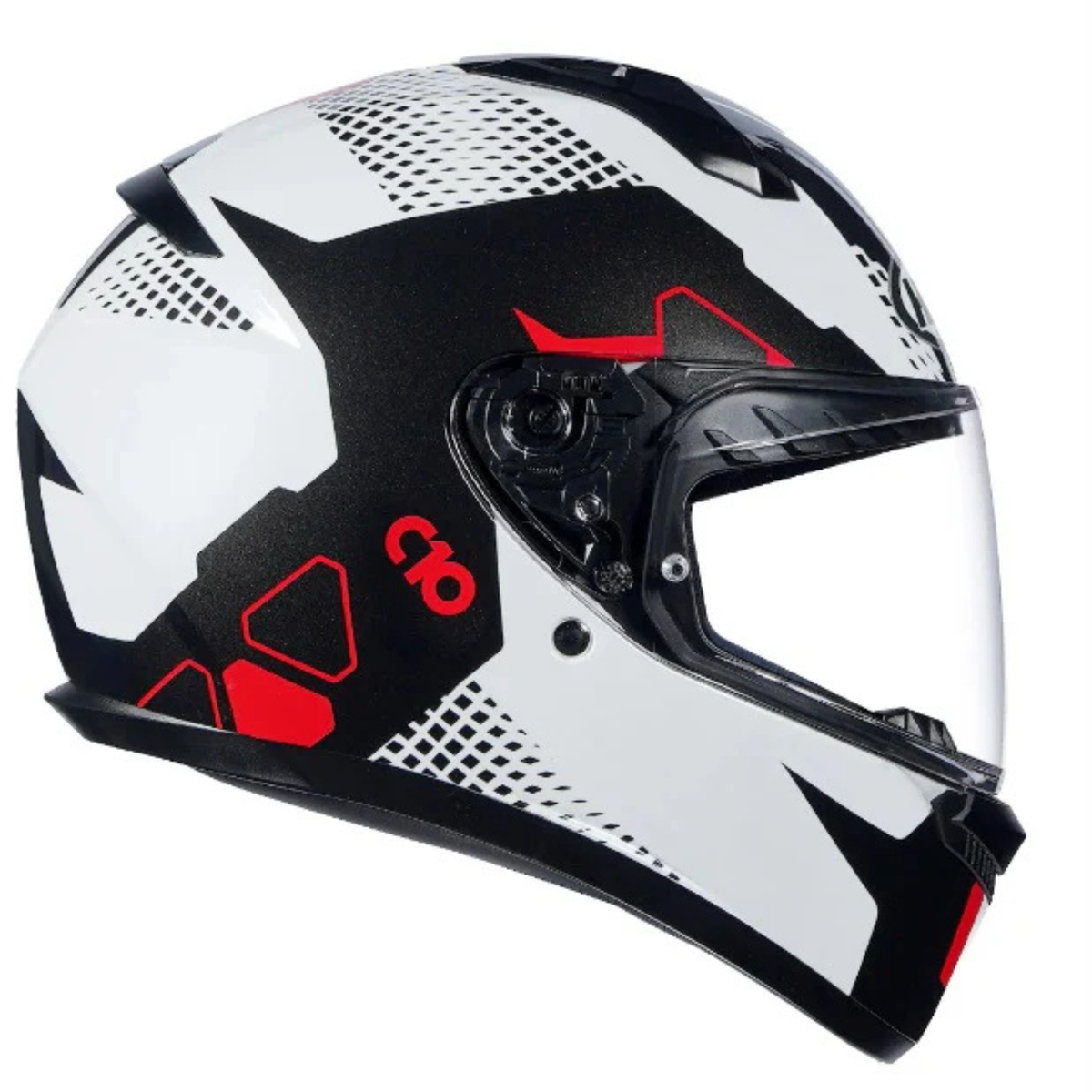 HJC C10 Aspa MC1 Helmet - Black White Red - HJC