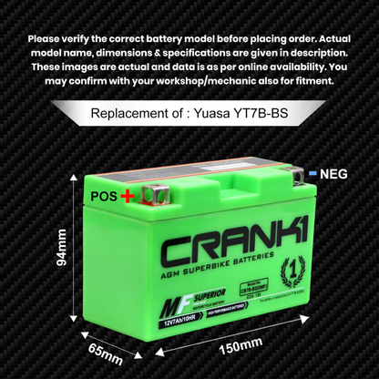 Crank1 Battery For Ducati Panigale V2 - CB12-BS