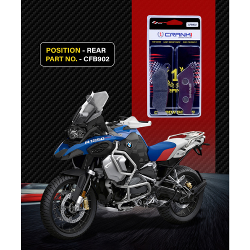 Crank1 Carbon Brake Pads for BMW R1250 GSA (2019-2023)