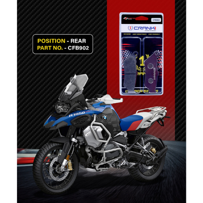 Crank1 Carbon Brake Pads for BMW R1250 GSA (2019-2023)