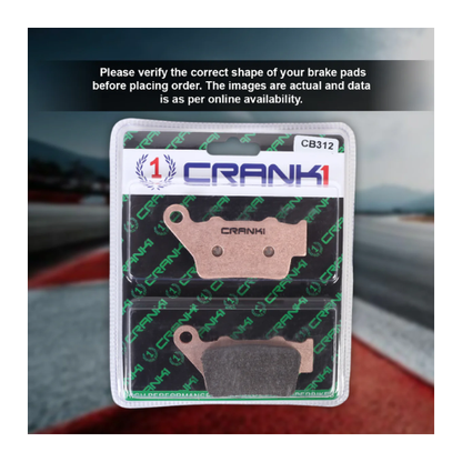 Crank1 Fully Sintered H2 Series Brake Pads for Aprilia Dorsoduro 1200 (2011 Onwards)
