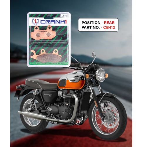 Crank1 Fully Sintered H2 Series Brake Pads for Triumph T100 Air Cooled