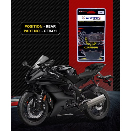 Crank1 Carbon Brake Pads for Yamaha R6 (2004-2016)