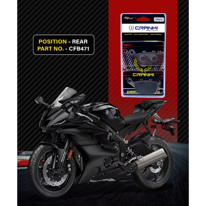 Crank1 Carbon Brake Pads for Yamaha R6 (2004-2016)
