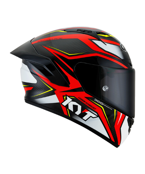 KYT NZ Race Carbon Stride Helmet - Red White - KYT Helmets
