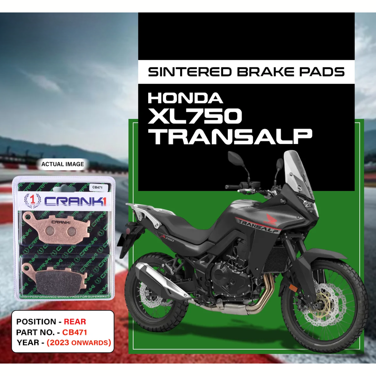 Crank1 Honda XL750 Transalp (2023 Onwards) Sintered Brake Pads - Crank 1