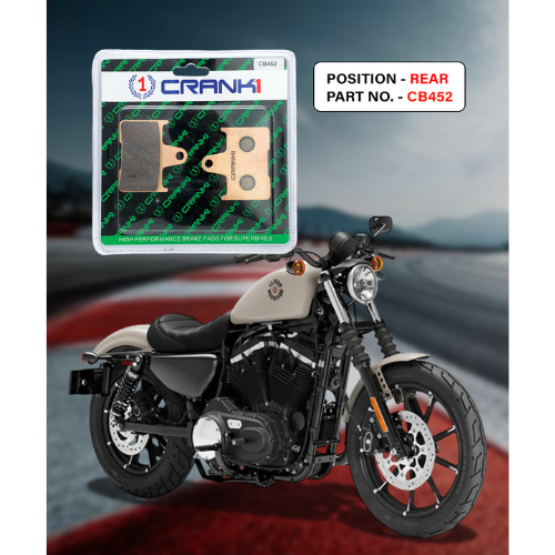 Crank1 Fully Sintered H2 Series Brake Pads for Harley Davidson Sportster Iron 883