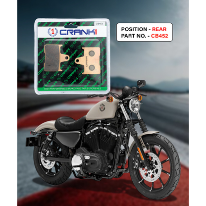 Crank1 Fully Sintered H2 Series Brake Pads for Harley Davidson Sportster Iron 883