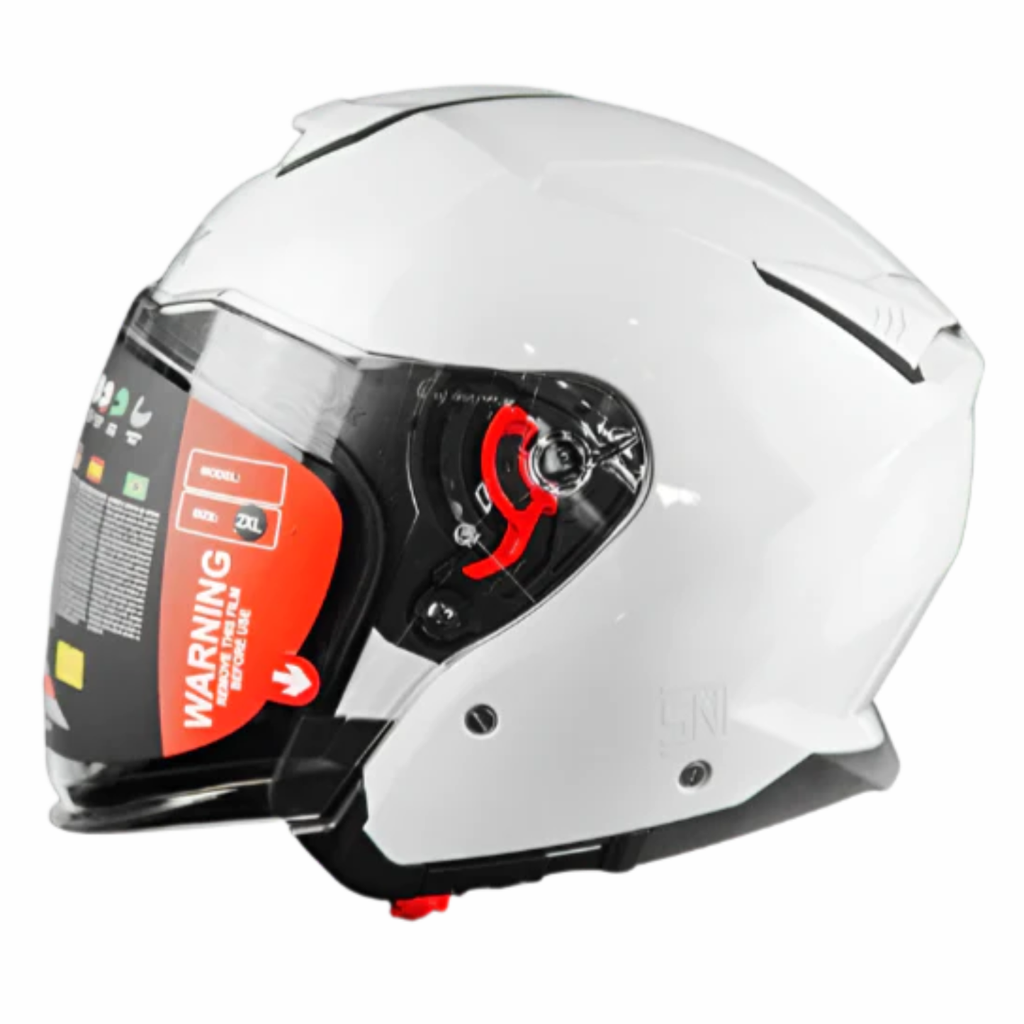 SMK GTJ GL100 Half Face Helmet - Solid Gloss White