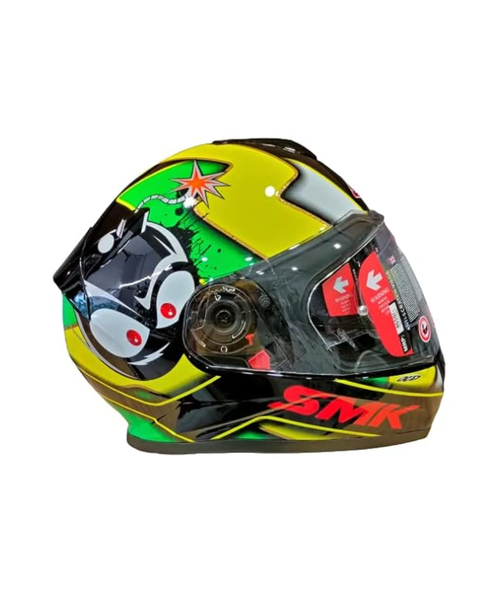SMK Twister Cartoon GL241 Black Green Helmet - SMK