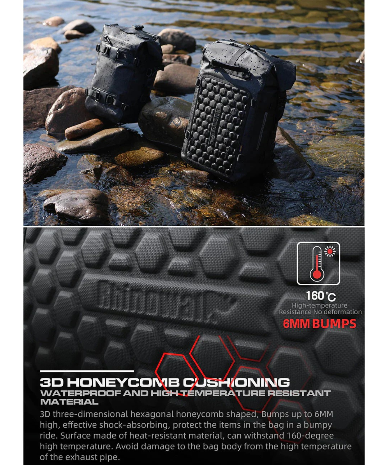 Rhinowalk Waterproof Tail Bag 30L - Black - MT2230