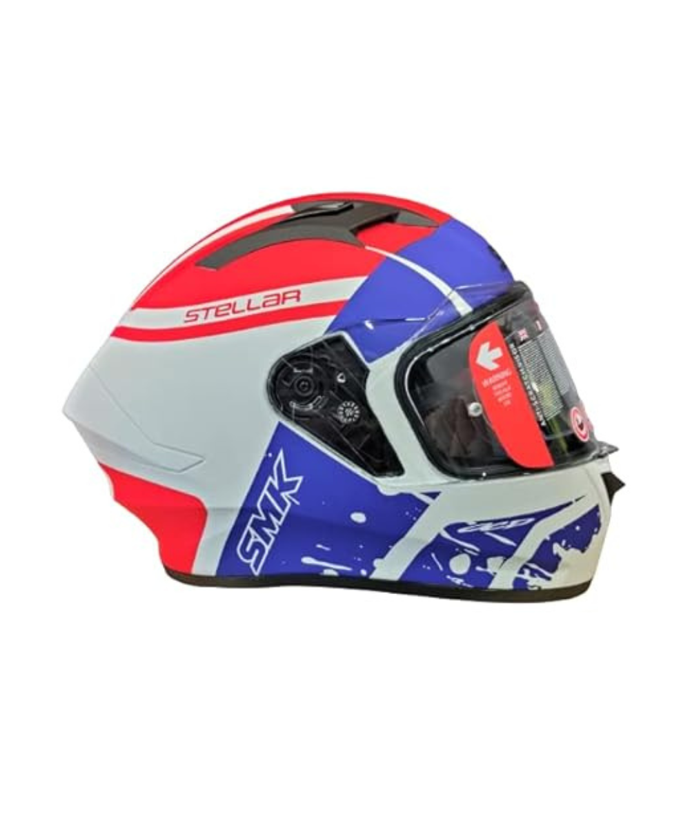 SMK Stellar Squad GL153 White Blue Red Helmet - SMK