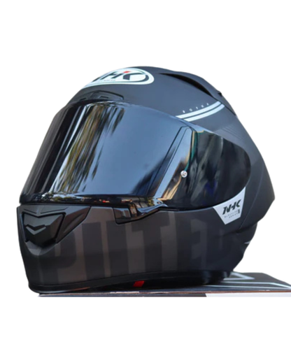 NHK GP R Tech Street Undisputed Helmet - Gloss Black Silver
