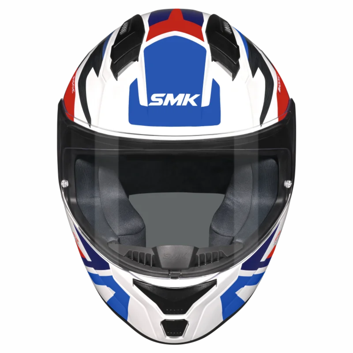 SMK Bionic Adult Kore GL153 Helmet - Gloss White Red Blue - SMK