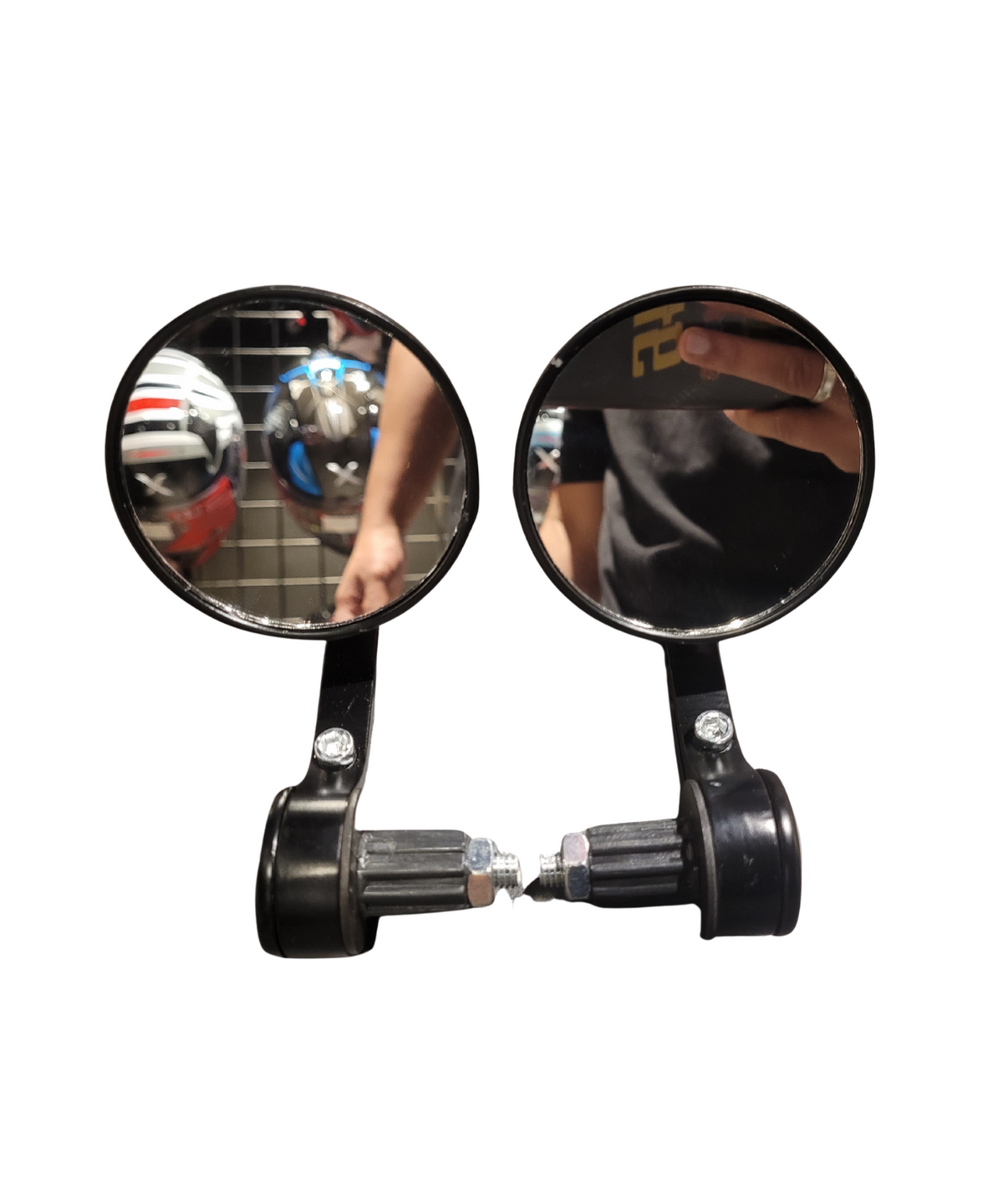 Moto Arch Universal Round Bar End Side Mirror - Black - Moto Arch