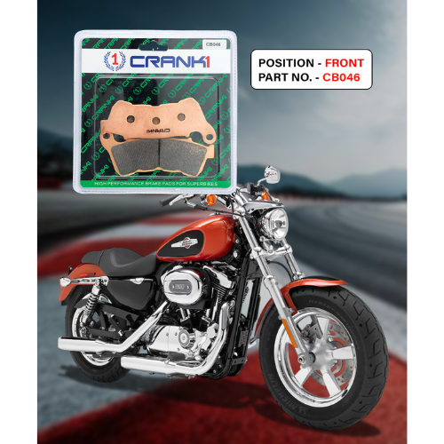 Crank1 Fully Sintered H2 Series Brake Pads for Harley Davidson Sportster XL Custom 1200