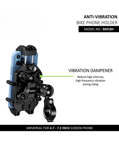 BOBO BM18H Pro Bike Handlebar Anti-Vibration with Fast 15W Wireless Charger & USB-C Charging Module