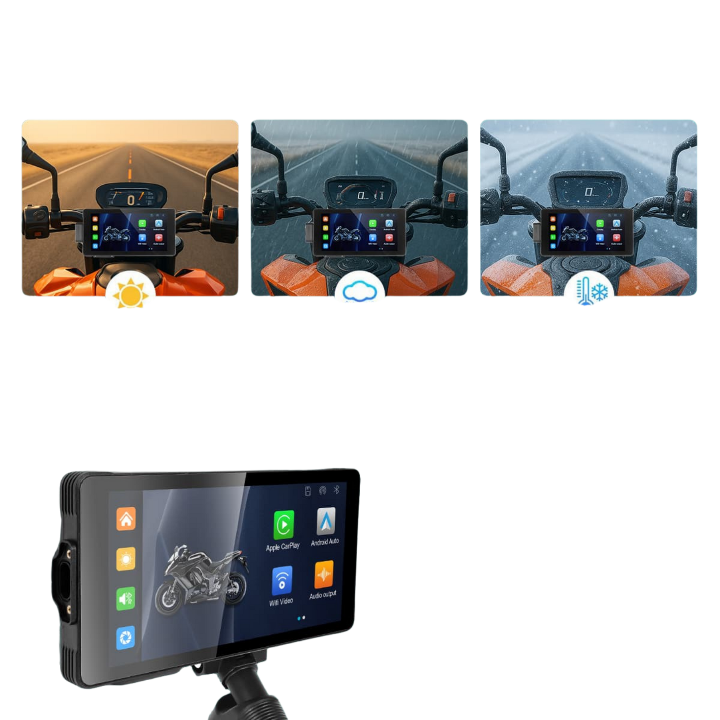 Simtac M10DT Motorcycle Navigation Screen 5.5 Inches with DVR / TPMS