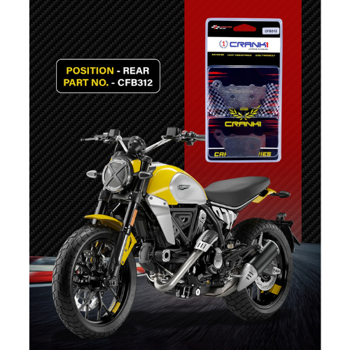 Crank1 Carbon Brake Pads for Ducati Scrambler Icon 800 (2023 onwards)
