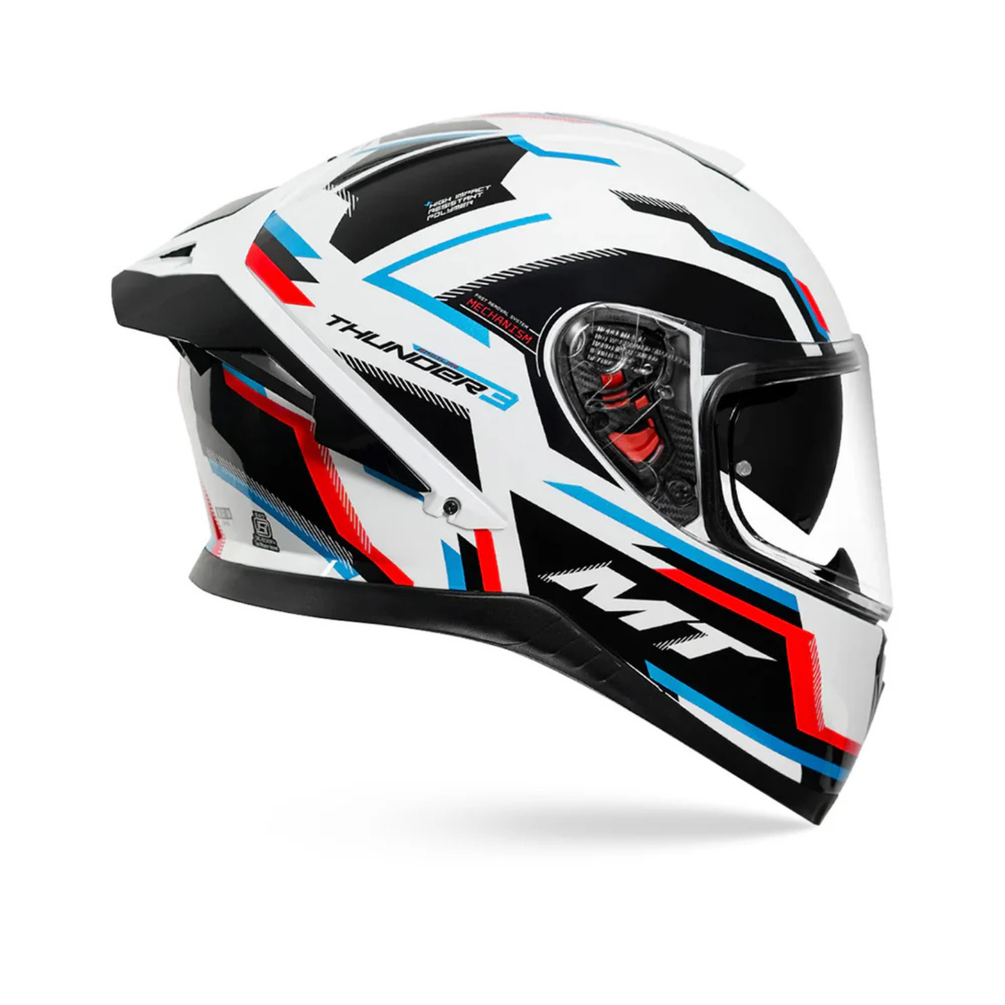 MT Thunder 3 SV Pro Blaze A7 Helmet - Gloss White Blue Red