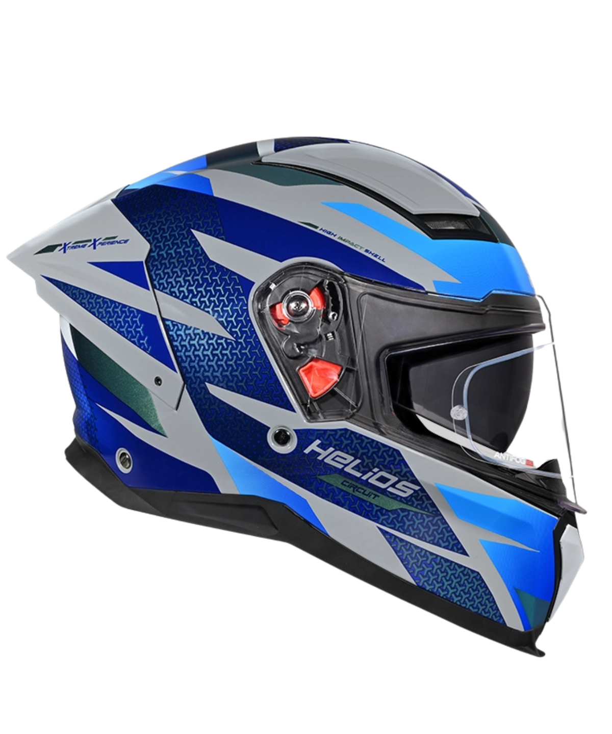 Studds Helios D2 Circuit Chameleon Decor Graphics Helmet - Grey Blue N1 - Studds