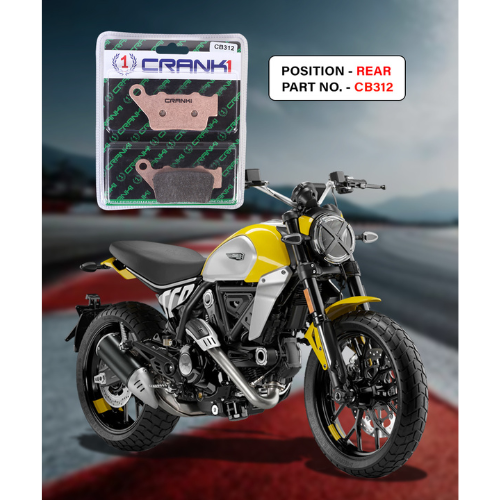 Crank1 Fully Sintered H2 Series Brake Pads for Ducati Scrambler 800