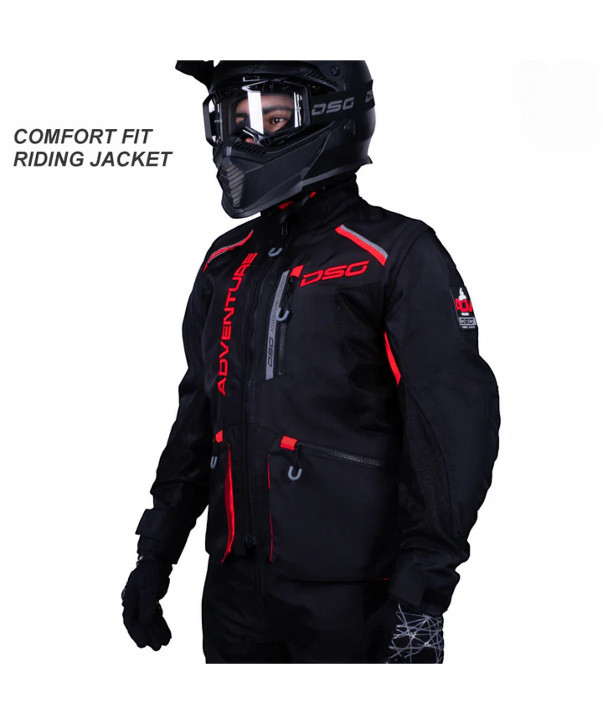 DSG Adv Riding Jacket - Black Red - DSG