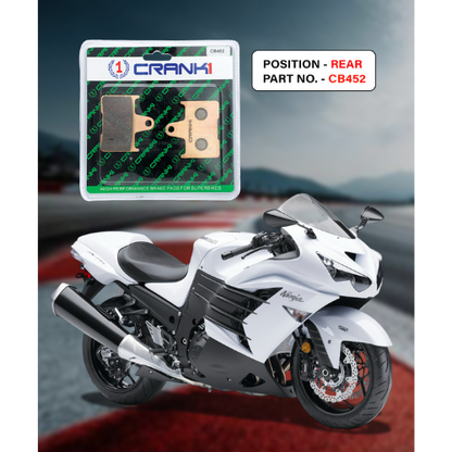 Crank1 Fully Sintered H2 Series Brake Pads for Kawasaki Ninja ZX-14R